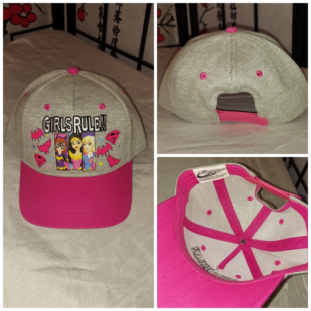 Girls rule superheroes supergirl batgirl and wonder woman youth snapback hat